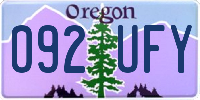 OR license plate 092UFY