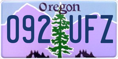 OR license plate 092UFZ