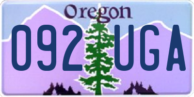 OR license plate 092UGA