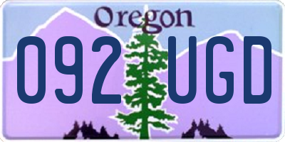 OR license plate 092UGD