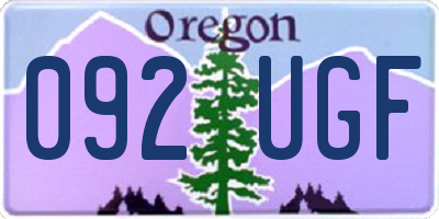 OR license plate 092UGF