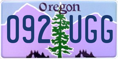 OR license plate 092UGG