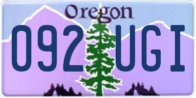 OR license plate 092UGI