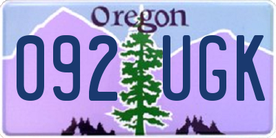OR license plate 092UGK