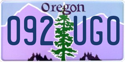 OR license plate 092UGO
