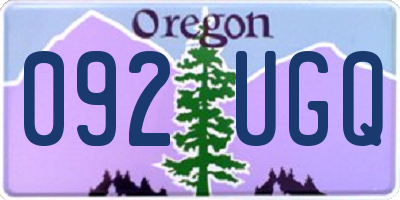 OR license plate 092UGQ