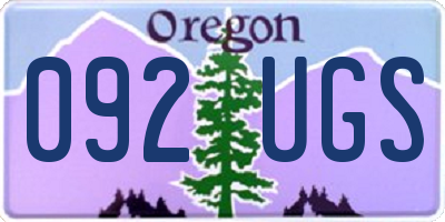 OR license plate 092UGS