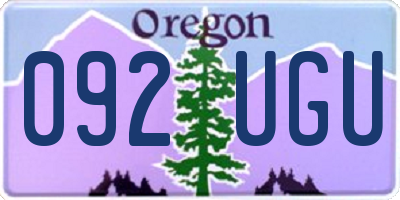 OR license plate 092UGU