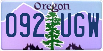OR license plate 092UGW