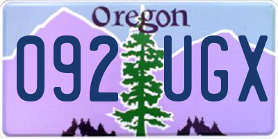 OR license plate 092UGX