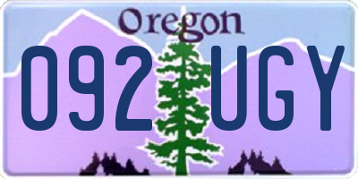 OR license plate 092UGY
