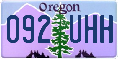 OR license plate 092UHH