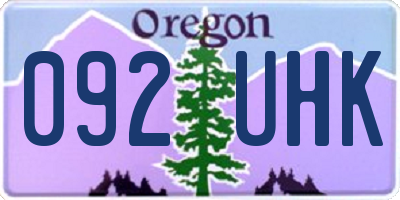 OR license plate 092UHK