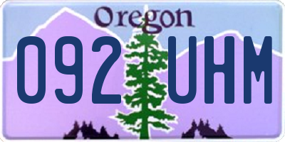 OR license plate 092UHM
