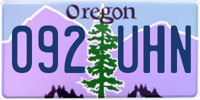 OR license plate 092UHN