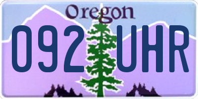 OR license plate 092UHR