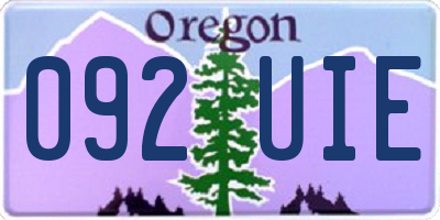 OR license plate 092UIE