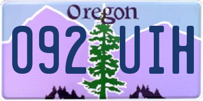 OR license plate 092UIH