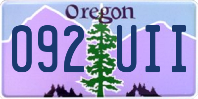 OR license plate 092UII