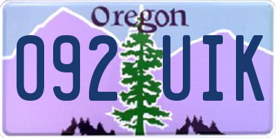 OR license plate 092UIK