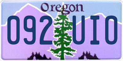 OR license plate 092UIO