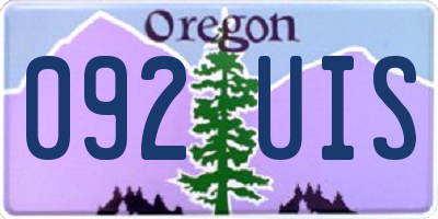 OR license plate 092UIS