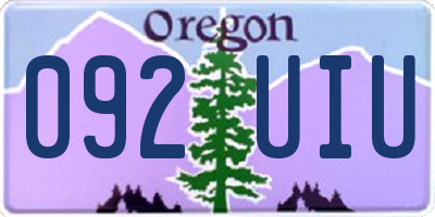 OR license plate 092UIU