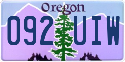 OR license plate 092UIW
