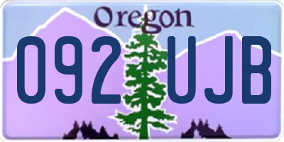 OR license plate 092UJB