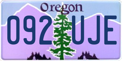 OR license plate 092UJE