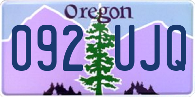 OR license plate 092UJQ