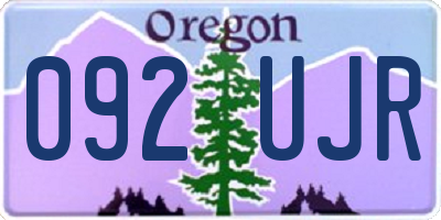 OR license plate 092UJR
