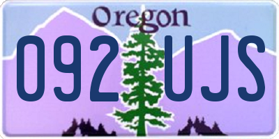 OR license plate 092UJS