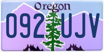 OR license plate 092UJV