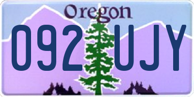 OR license plate 092UJY