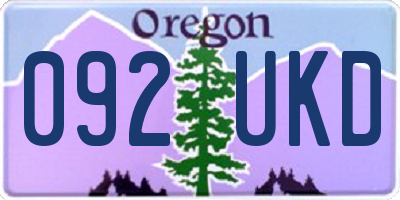 OR license plate 092UKD