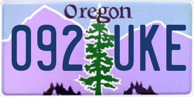 OR license plate 092UKE