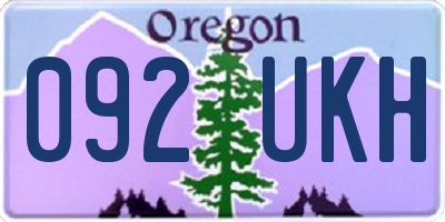 OR license plate 092UKH