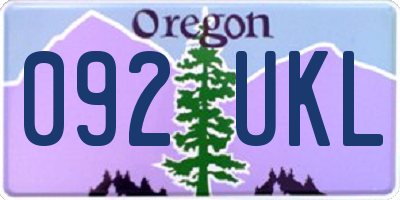 OR license plate 092UKL