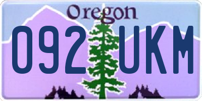 OR license plate 092UKM