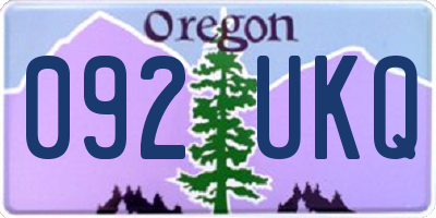 OR license plate 092UKQ
