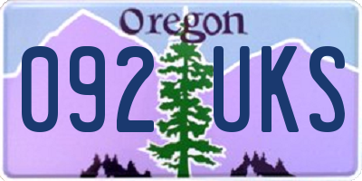 OR license plate 092UKS