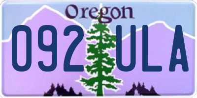 OR license plate 092ULA