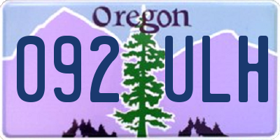OR license plate 092ULH
