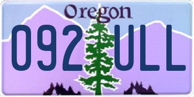OR license plate 092ULL