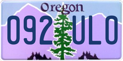 OR license plate 092ULO