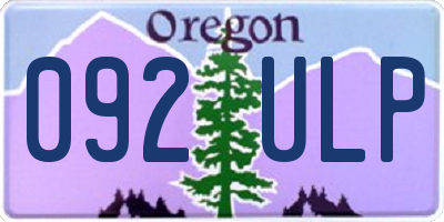 OR license plate 092ULP