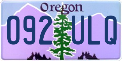 OR license plate 092ULQ