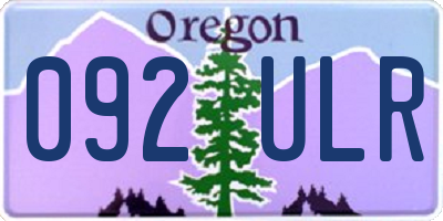 OR license plate 092ULR