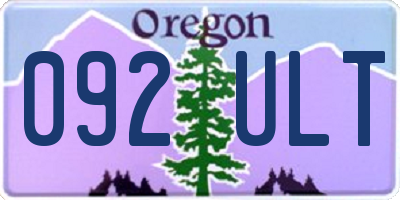 OR license plate 092ULT